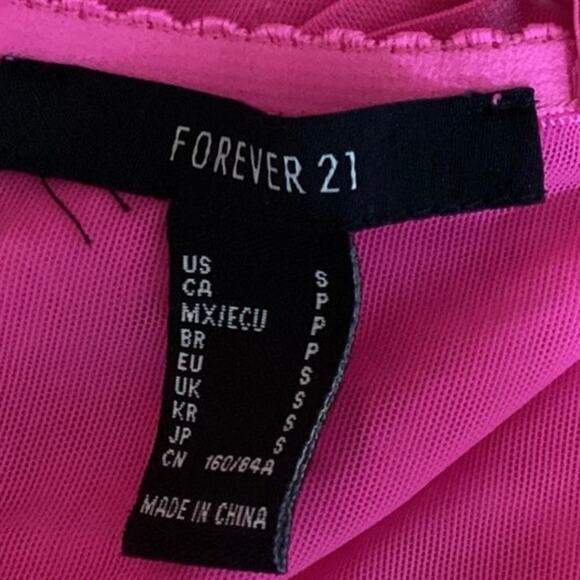 Forever 21 Pink Butterfly Applique Split Scoop Neck Corset Bustier Tank Top Sz S - Picture 4 of 4